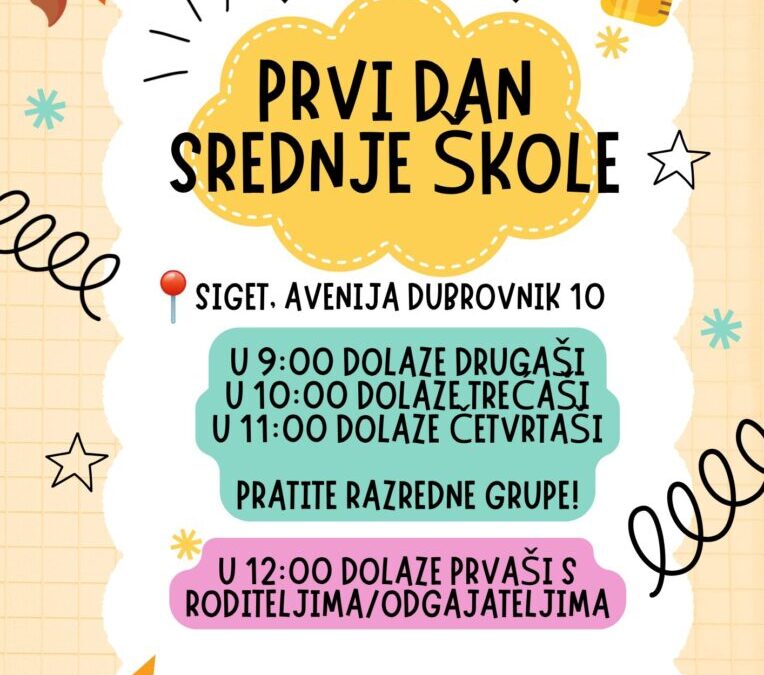 PRVI DAN SREDNJE ŠKOLE